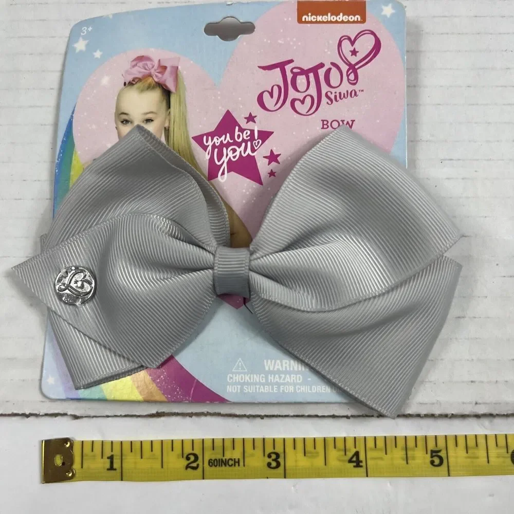 Nickelodeon JoJo Siwa Girls Signature Collection Basic Hair Bow Clip Gray